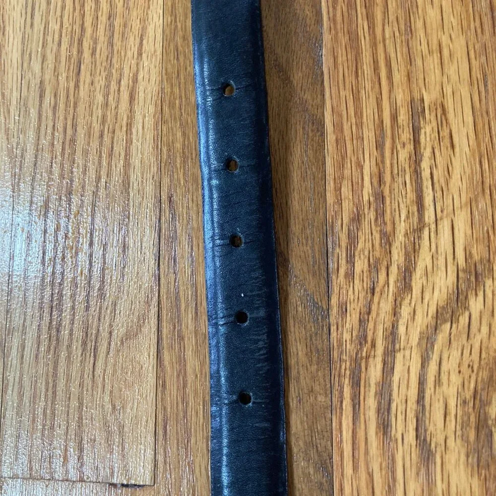 Leather Belt w/ Silver-Tone Embellishments